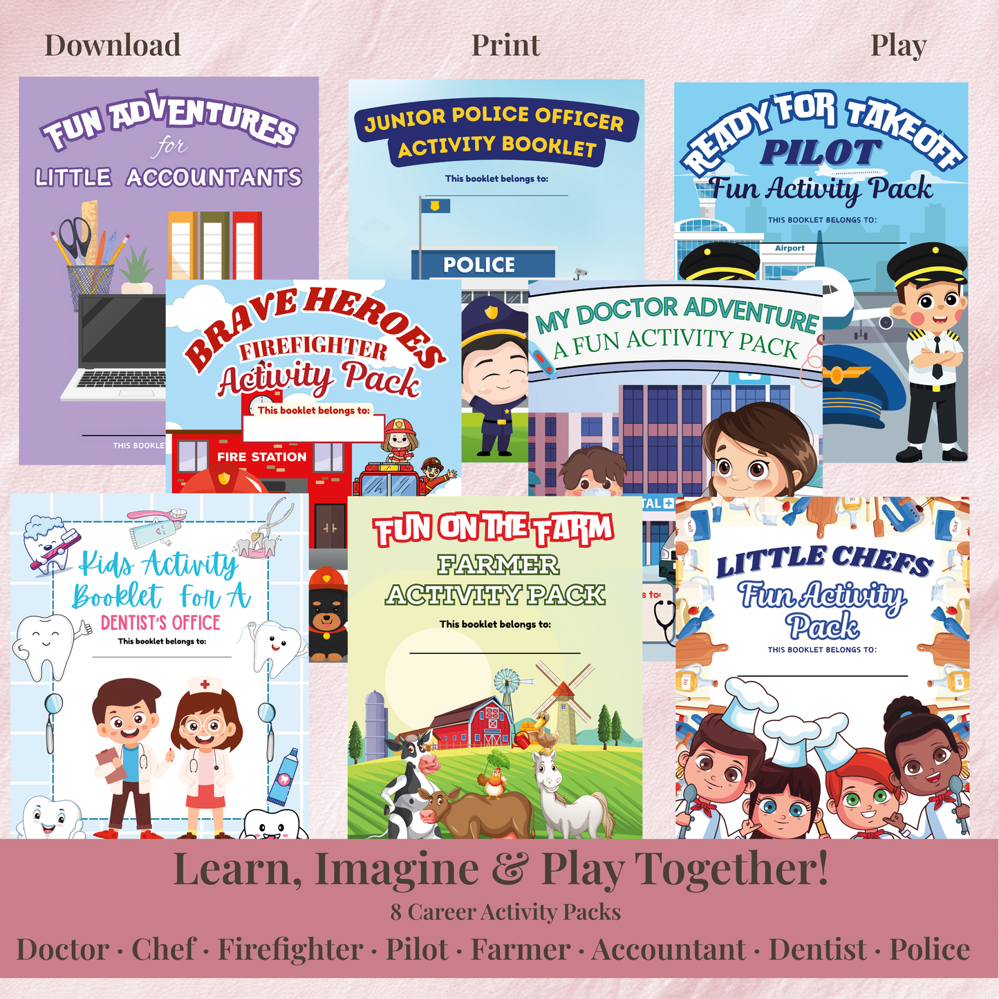 Printable career day activity pack for kids