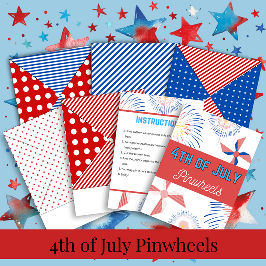 4th of July Printable Activity Pack for Kids 🇺🇸 | Busy Book + Crafts + Banner + Hat + Pinwheel | Patriotic Preschool Fun